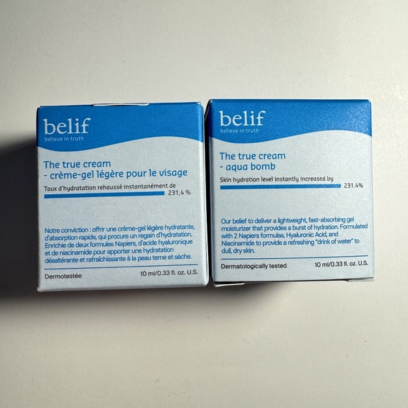 Belif Other - x2 Belif Aqua Bomb The True Cream .33oz travel size mini Gel Cream Moisturizer